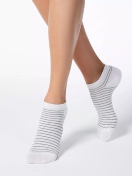 CONTE Sneaker Socken für Damen in Weiß mit Lurex